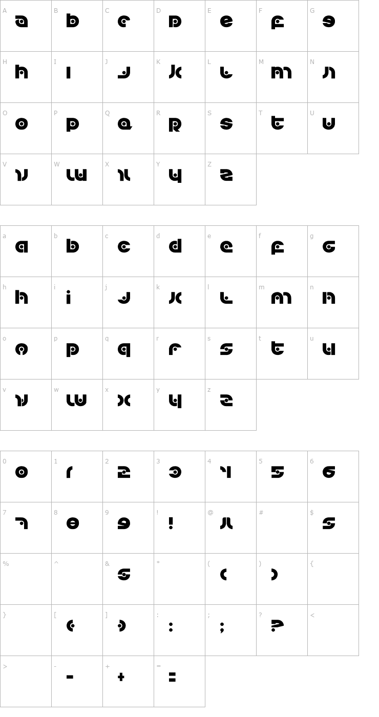 Character Map Kovacs Spot Font