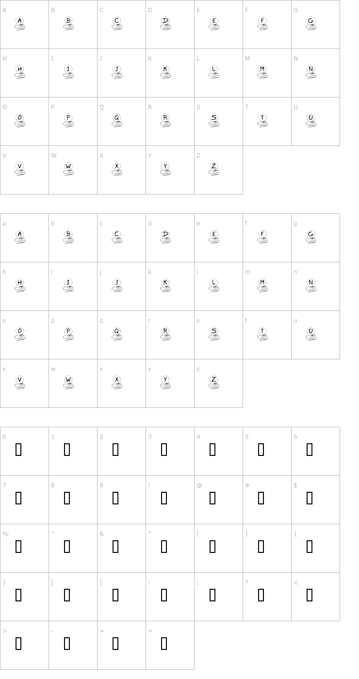 Character Map KR Balloon Font