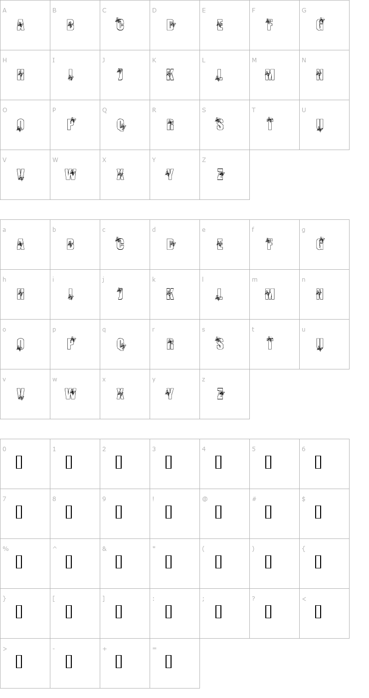 Character Map KR Butterfly 3 Font