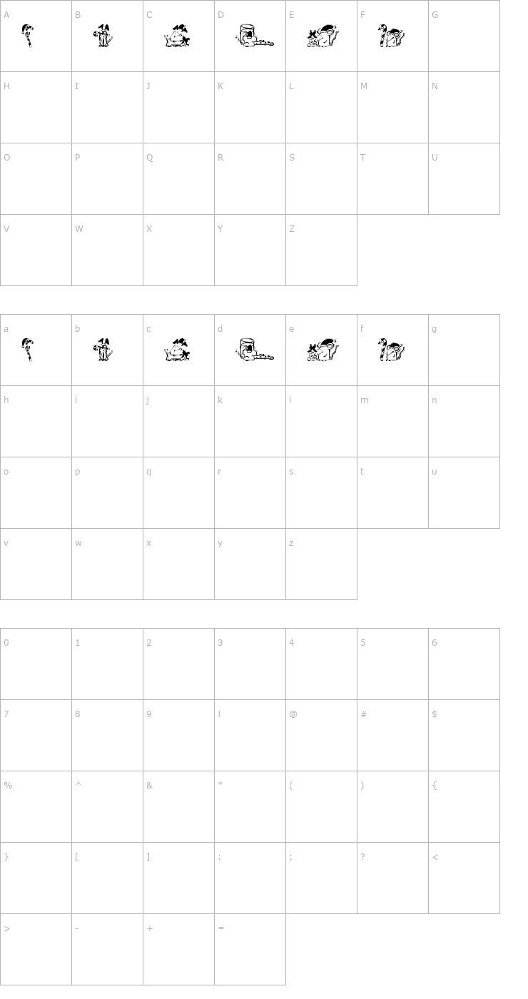 Character Map KR Christmas 2002 Dings 3 Font