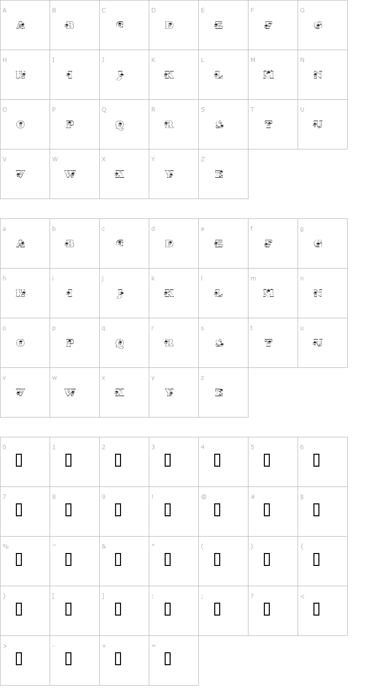 Character Map KR Hip Star Font