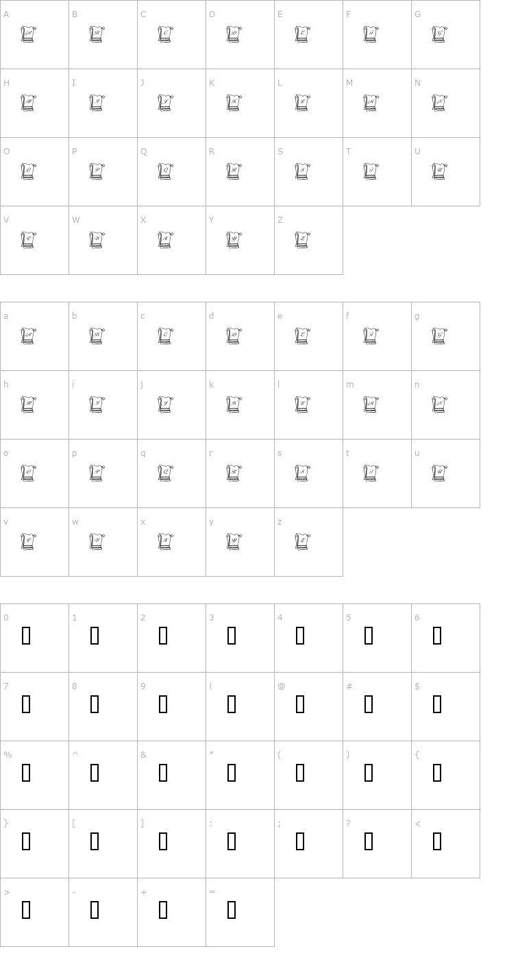 Character Map KR His N Hers Font