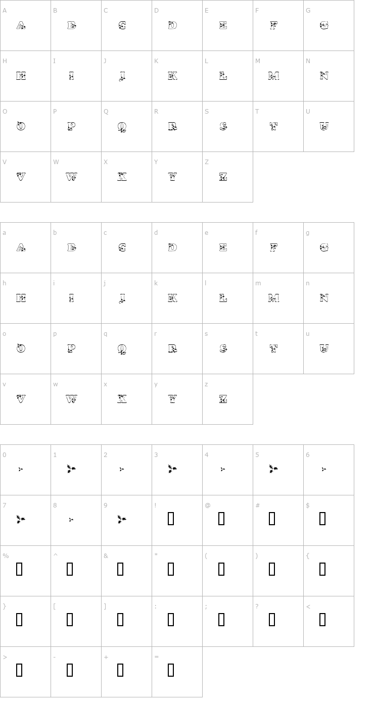 Character Map KR Holly Font