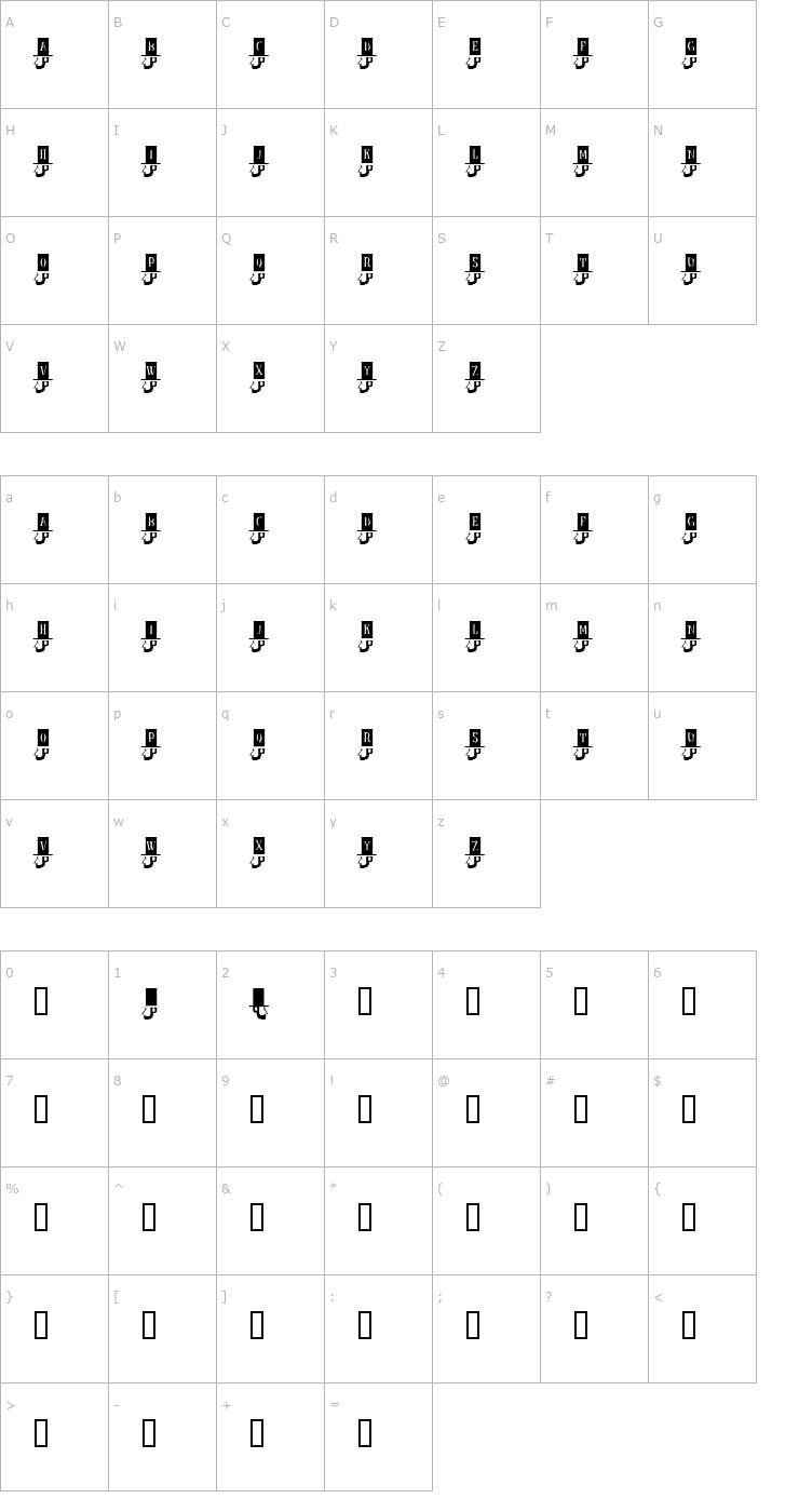 Character Map KR Honest Abe Font