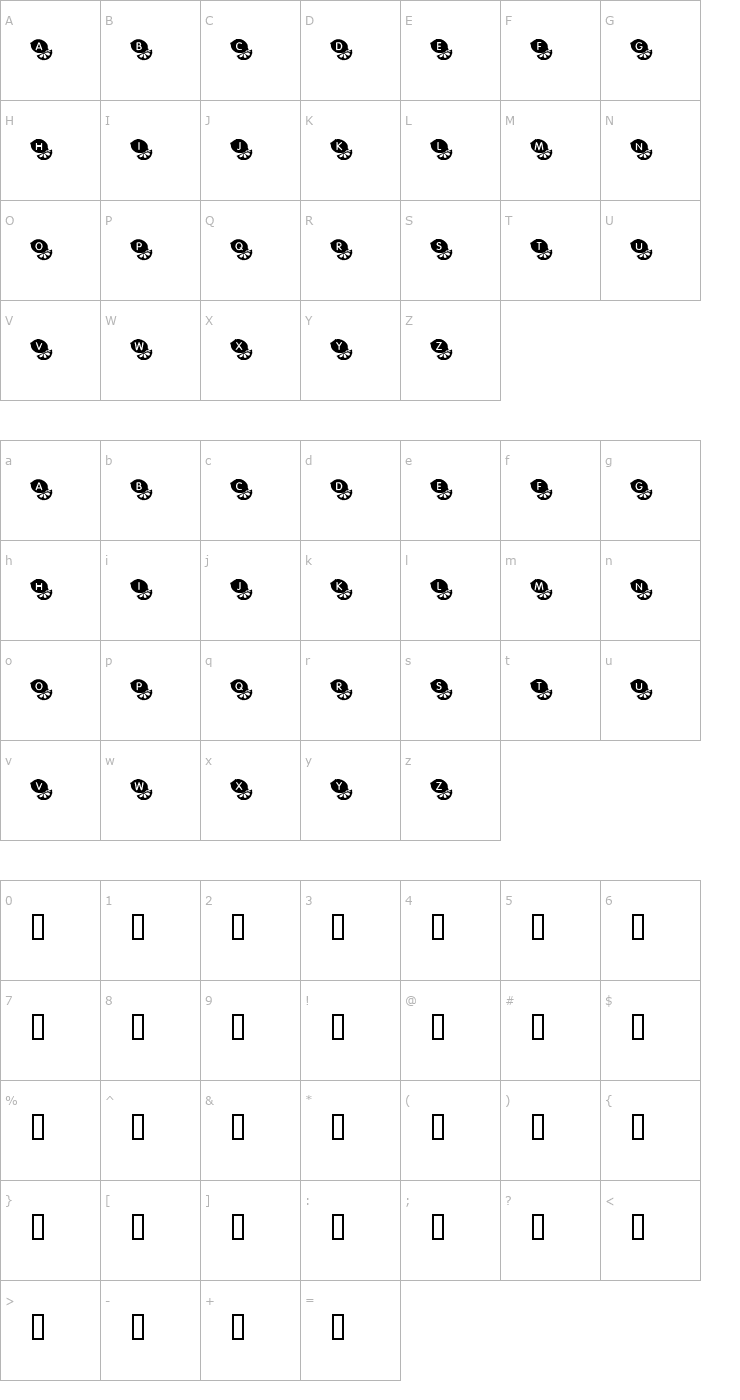 Character Map KR Lime's Limes! Font