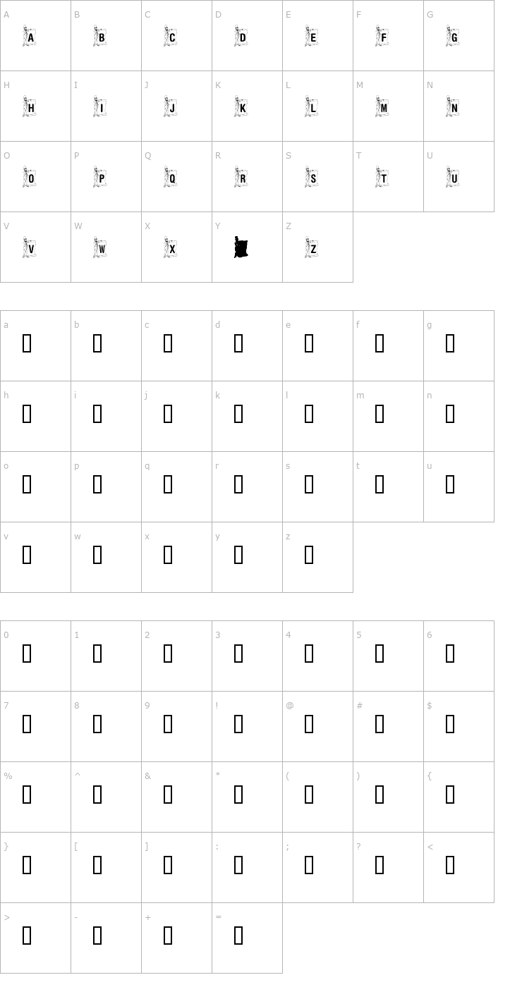 Character Map KR Lincoln Font