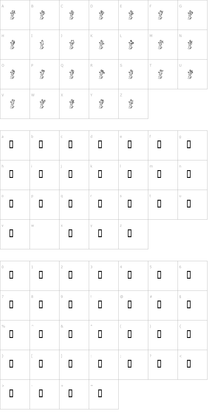 Character Map KR Magic Tea Font