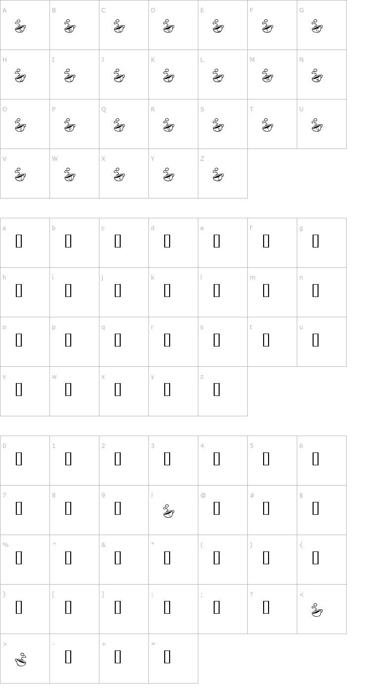 Character Map KR Morning Must! Font