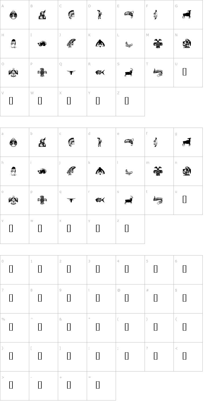 Character Map KR NA Dings Font