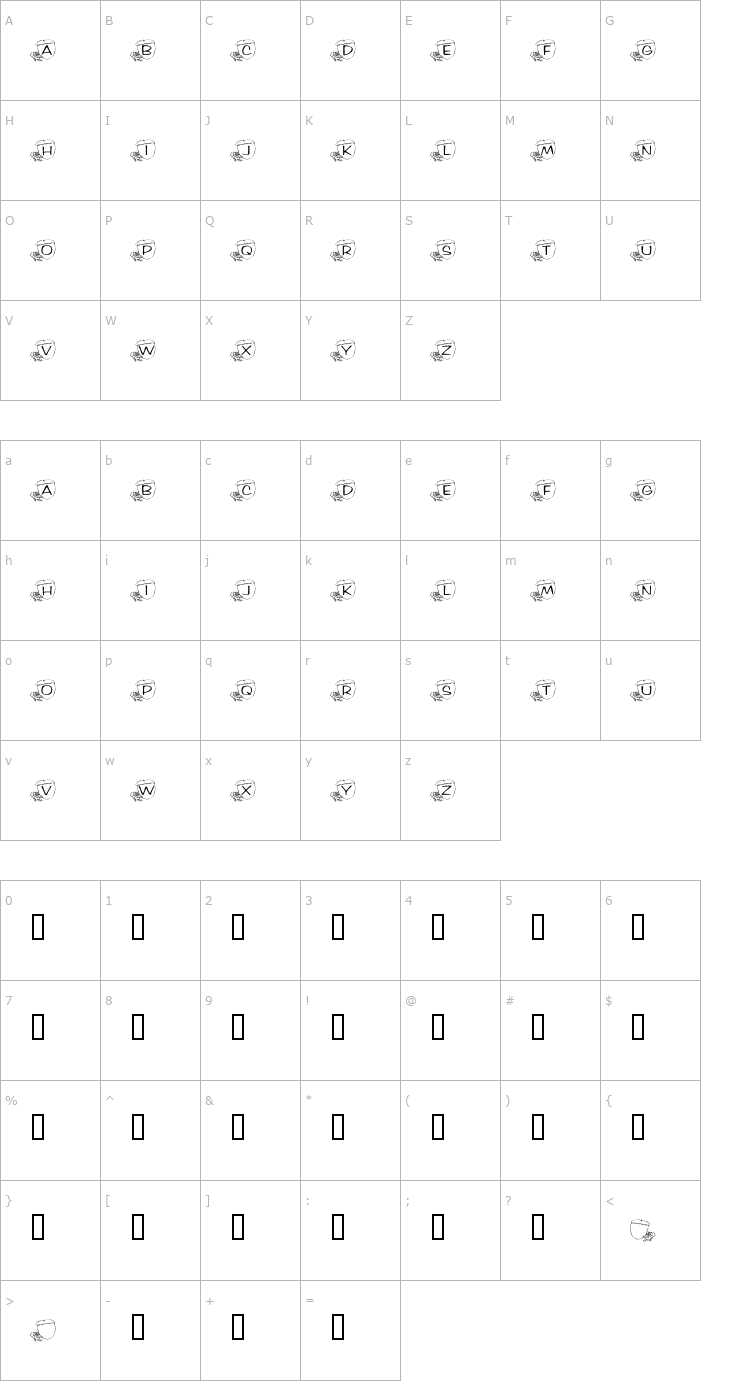 Character Map KR Nutsy! Font
