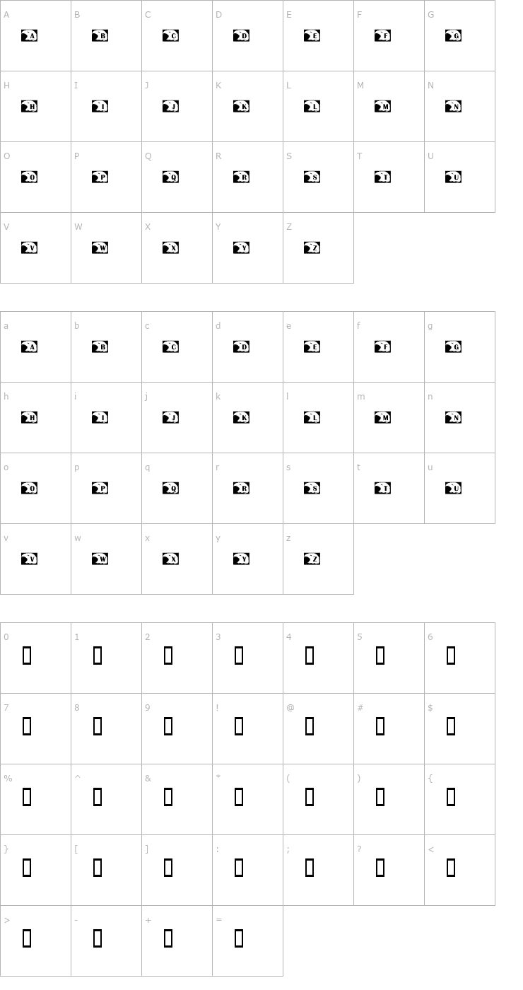 Character Map KR Standing Proud Font