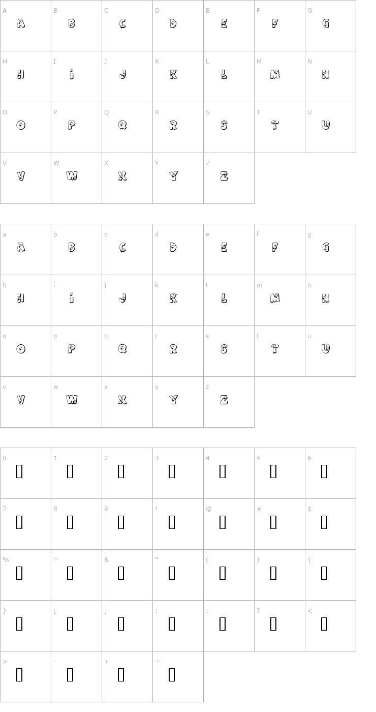 Character Map KR Summer Candy Font