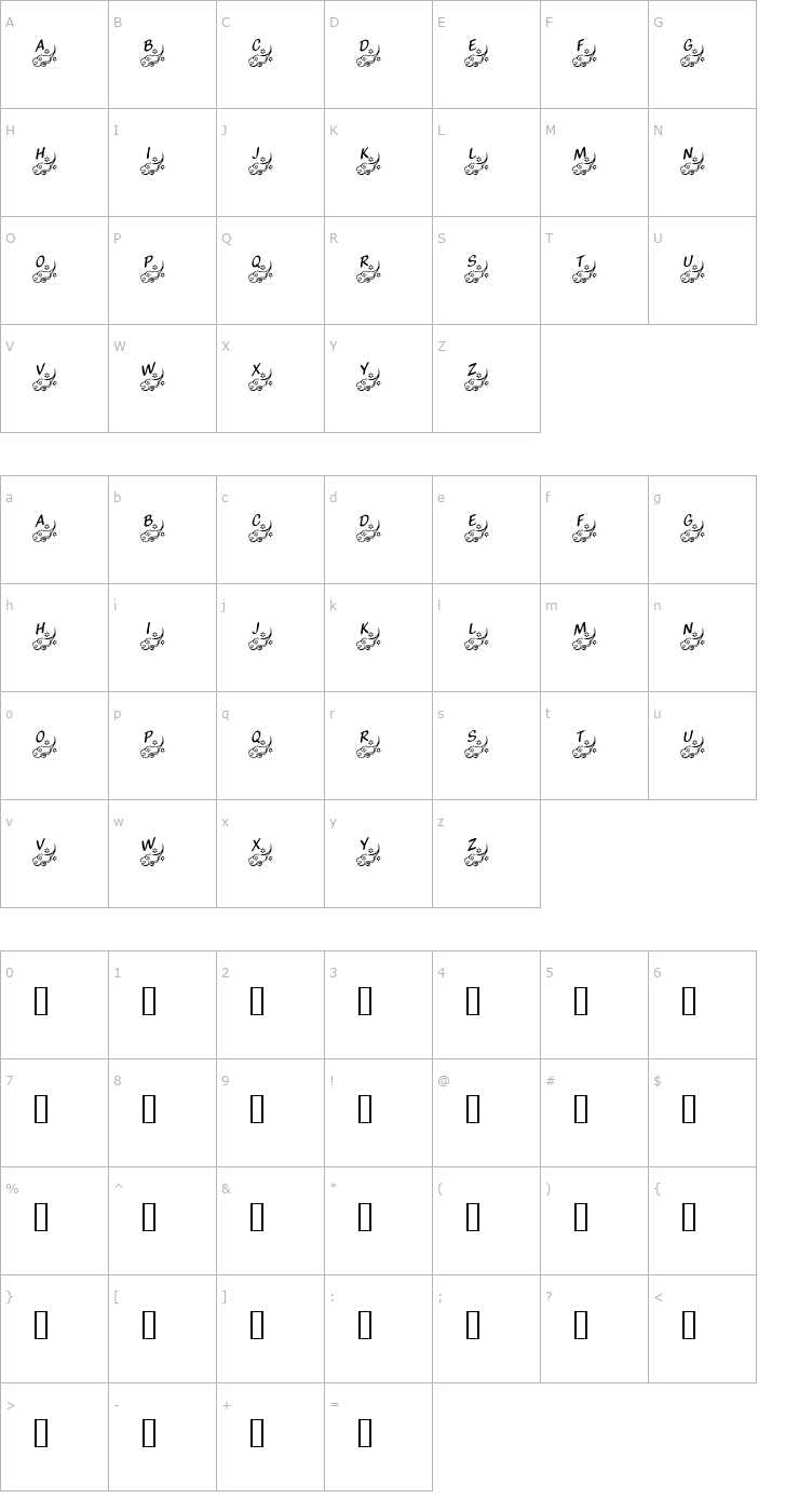 Character Map KR Winds Of Change Font