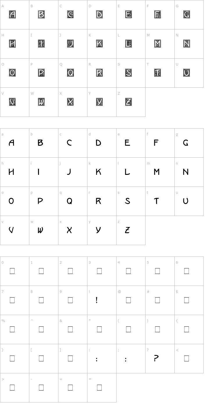 Character Map Kramer Medium Font