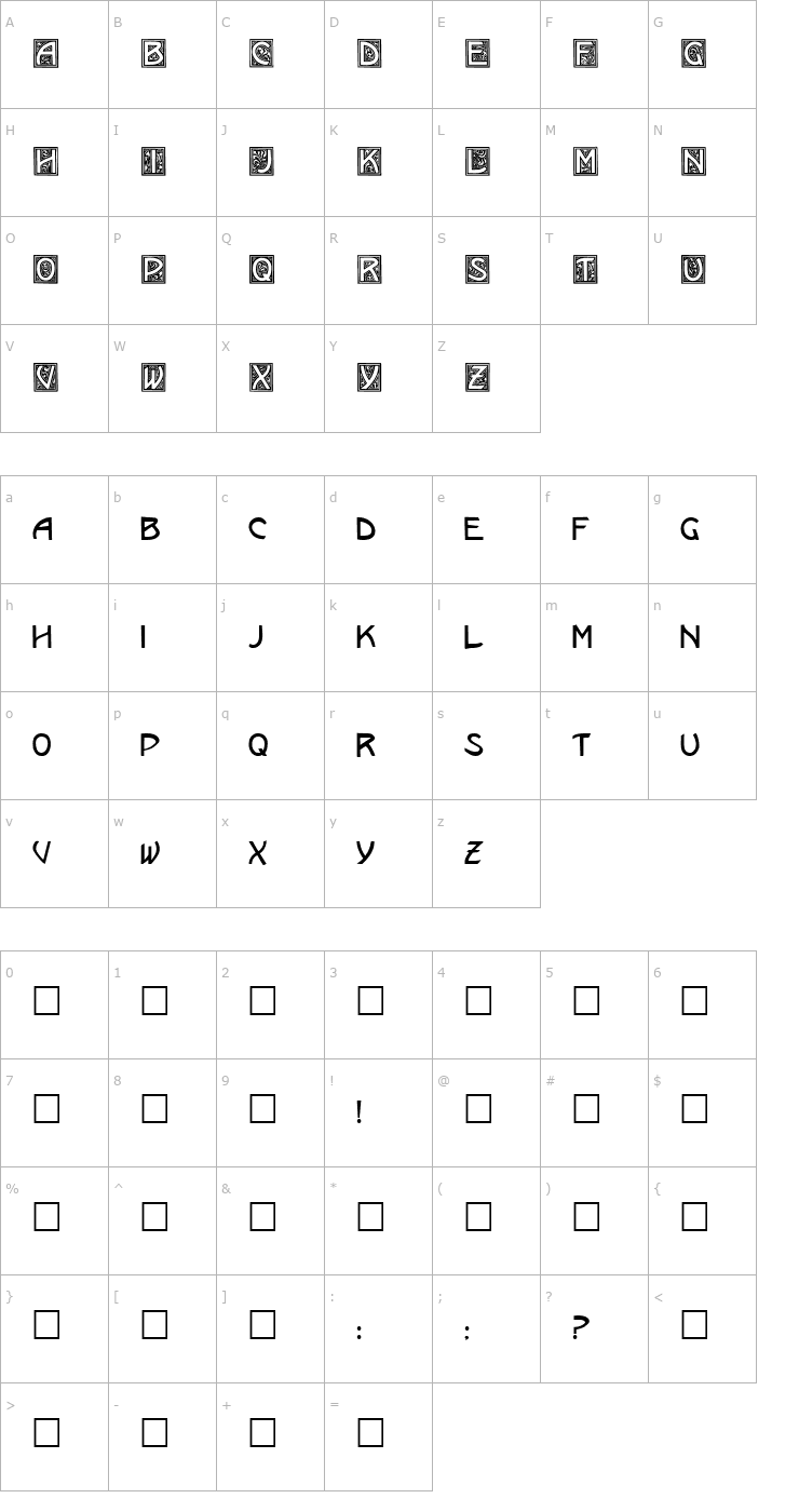 Character Map Kramer Regular Font