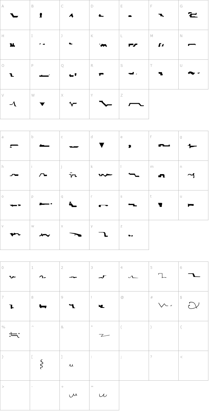 Character Map Krell Font
