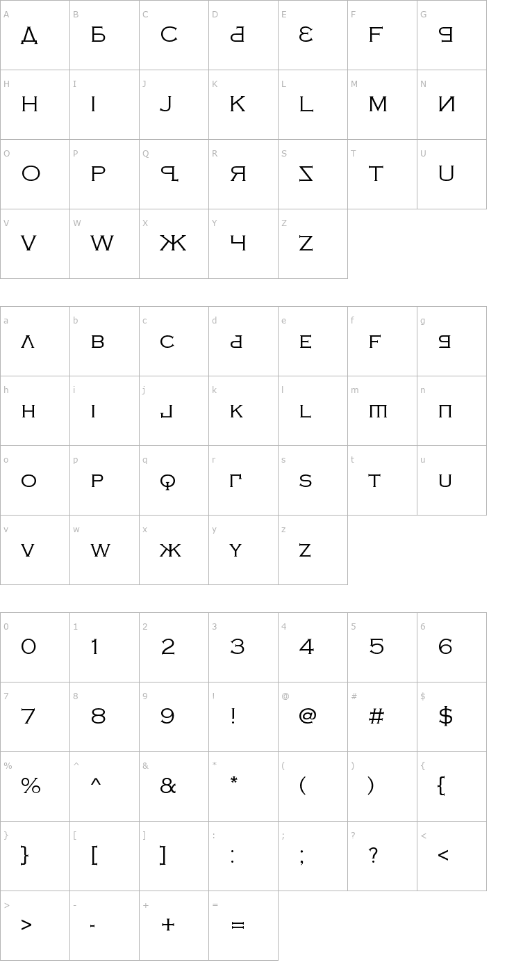 Character Map Kremlin Samovar Font