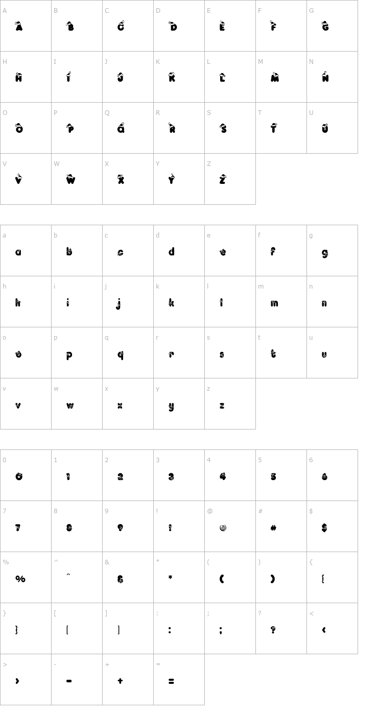 Character Map Kringle Font