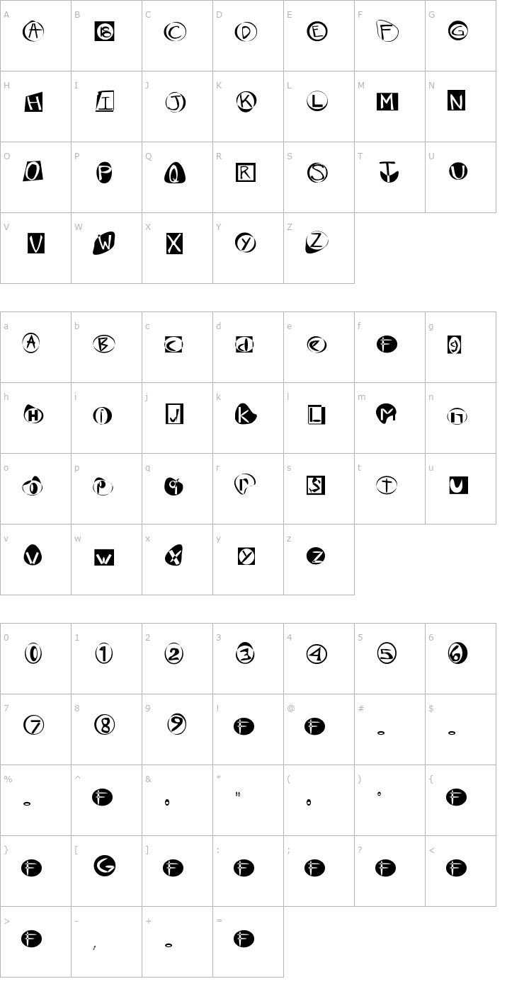 Character Map Krismisc Font