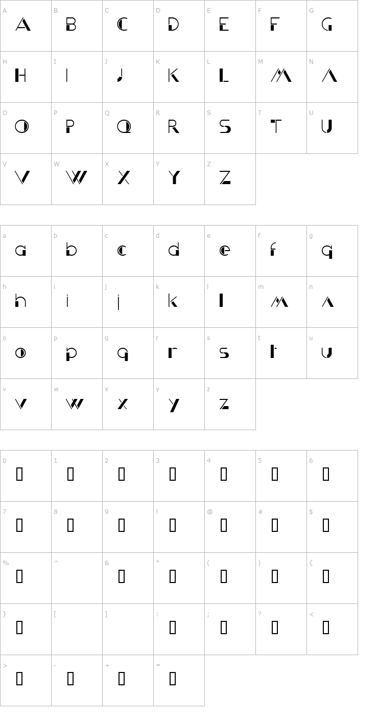 Character Map Krizia Uomo Font