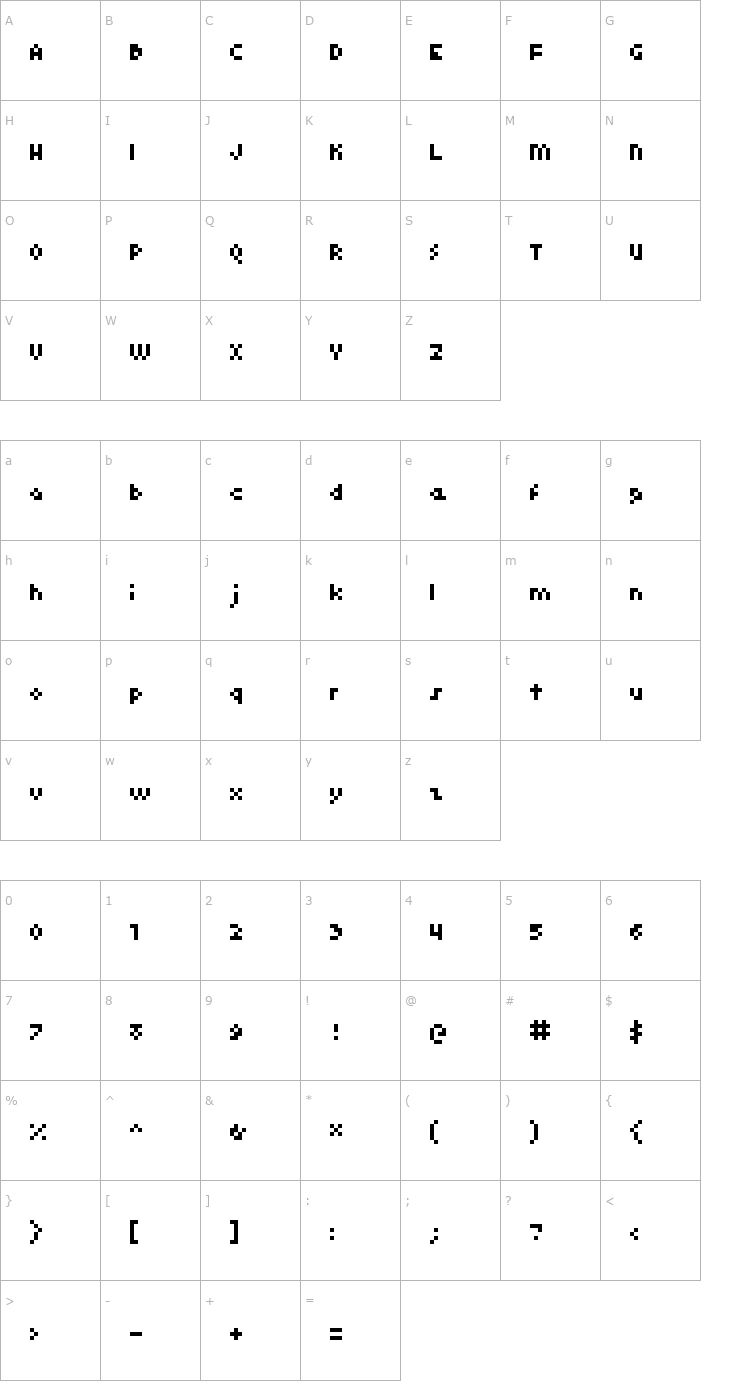 Character Map kroeger 04_56 Font