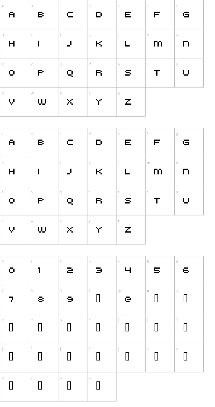 Character Map kroeger 05_53 Font