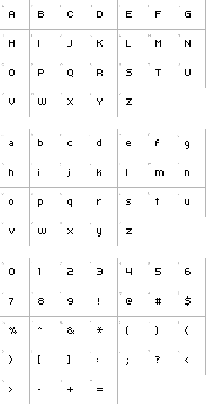 Character Map kroeger 06_56 Font