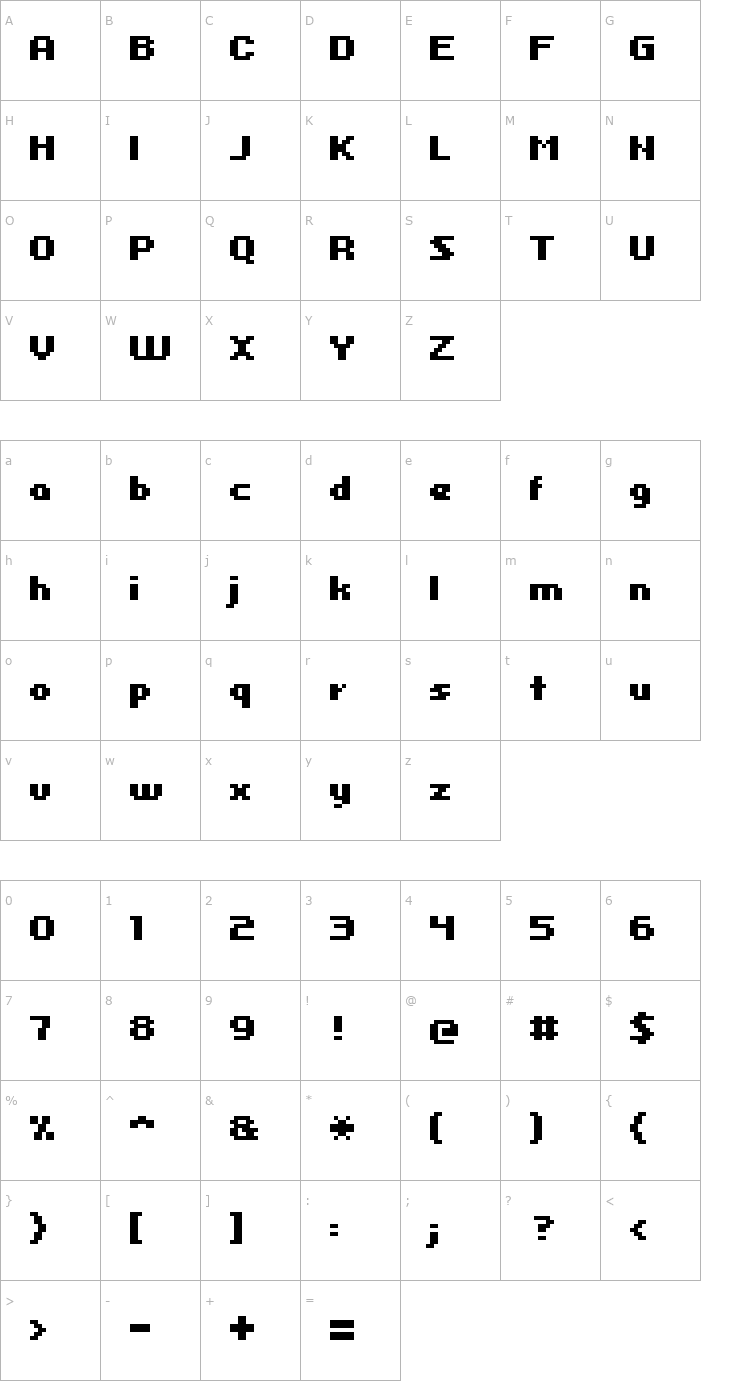 Character Map kroeger 06_63 Font