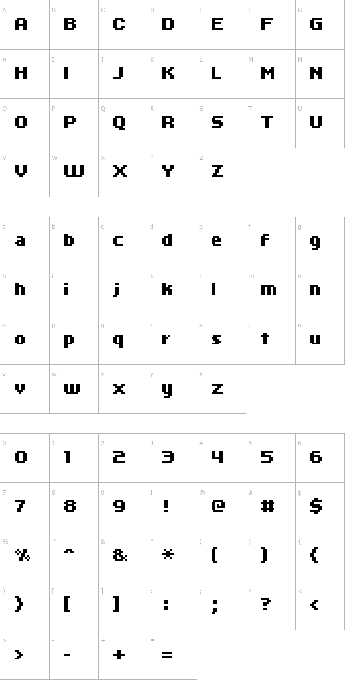 Character Map kroeger 06_66 Font