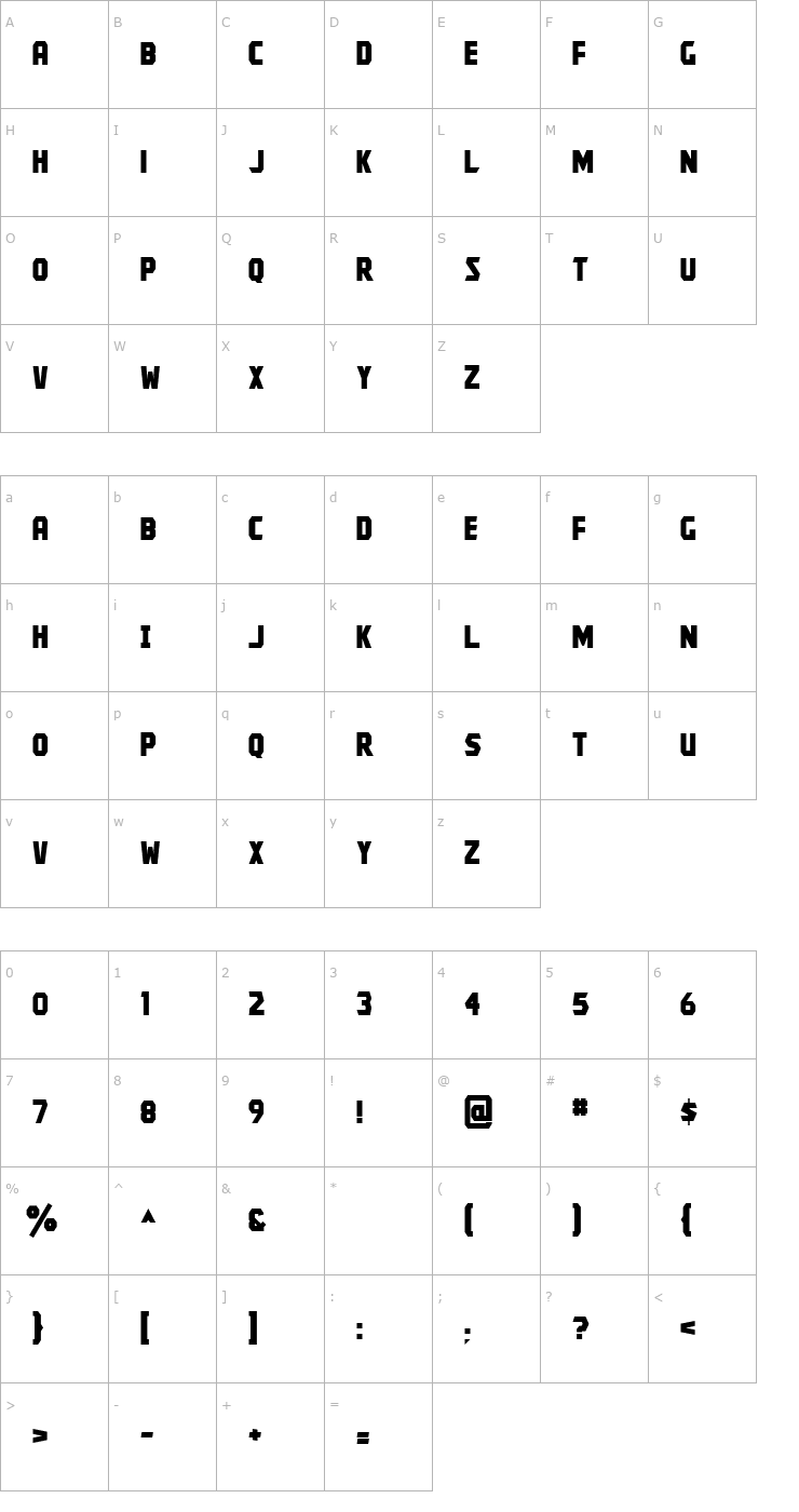 Character Map Kroftsmann Font
