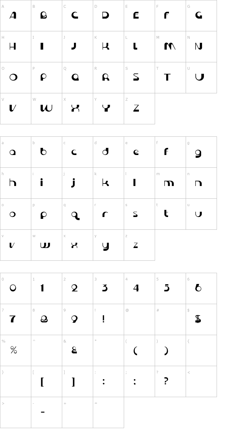 Character Map Krome normal Font