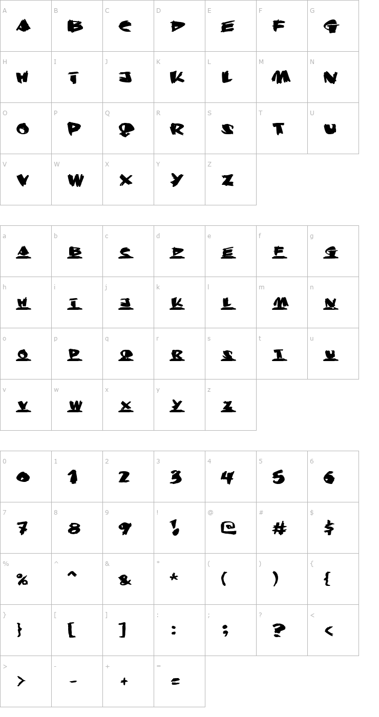 Character Map Krunch Bunch Font
