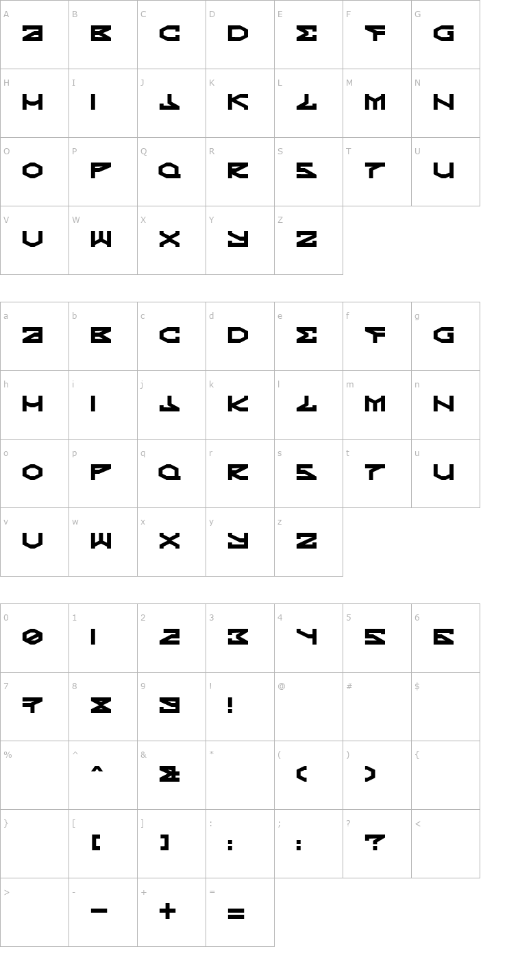 Character Map Kryptic Font