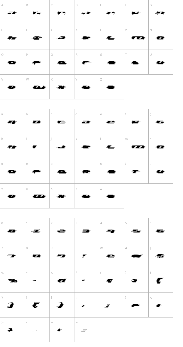 Character Map Kubrick Pro Font