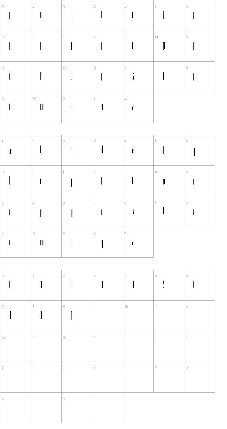 Character Map Kurkku Font