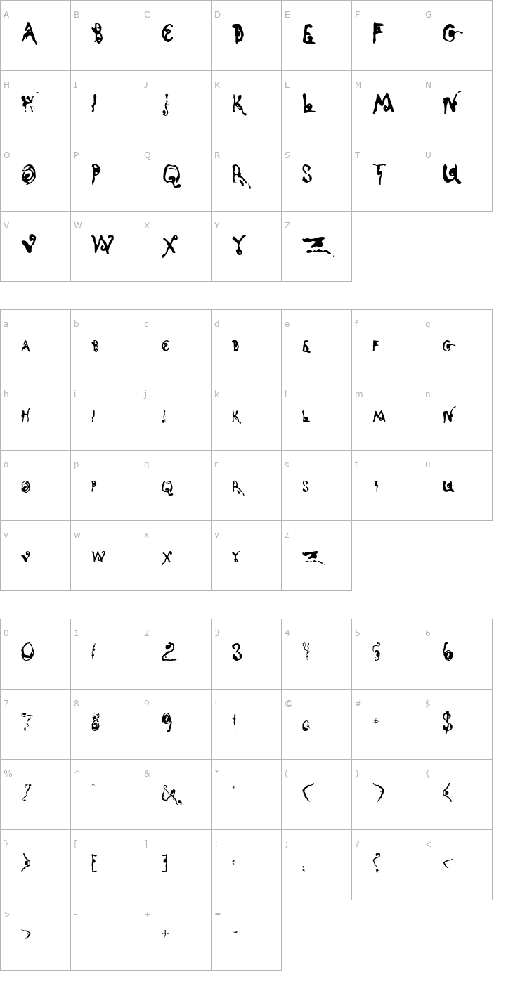 Character Map Kyoto Song Font