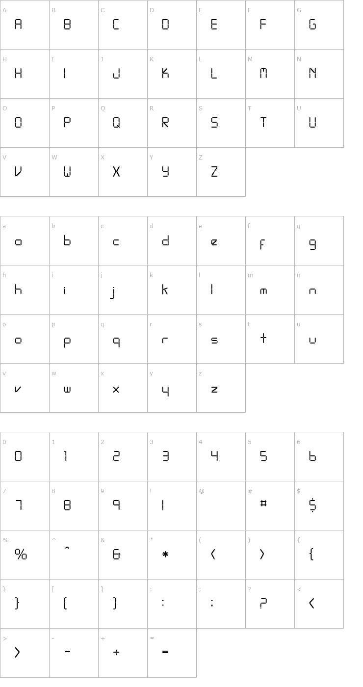 Character Map L Regular Font