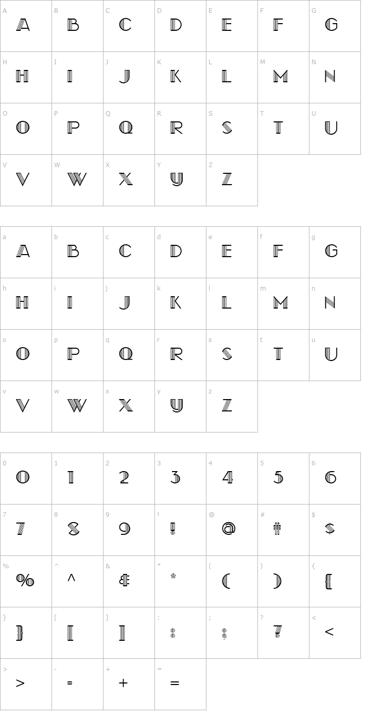 Character Map La Coupole NF Font