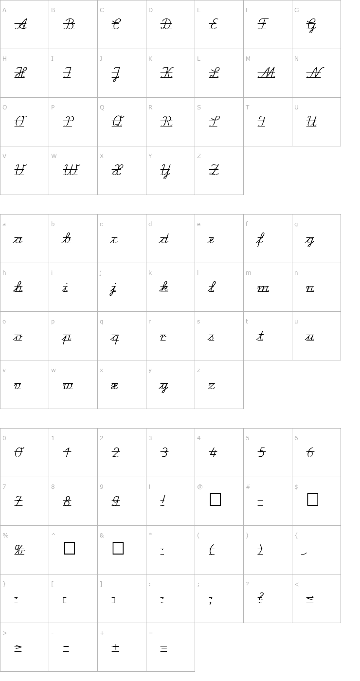 Character Map LA El 2 Font