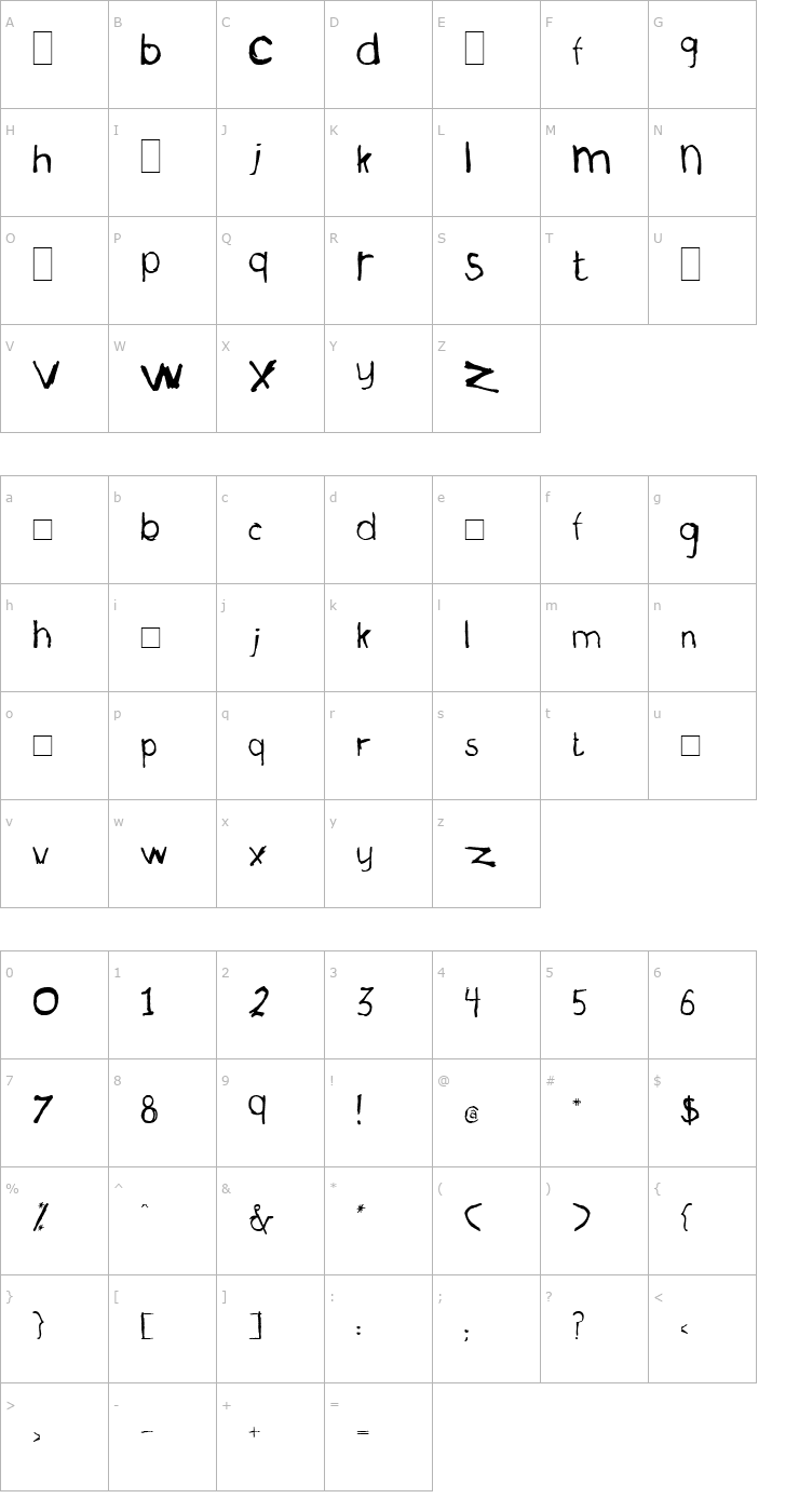Character Map La Ment Demo Font