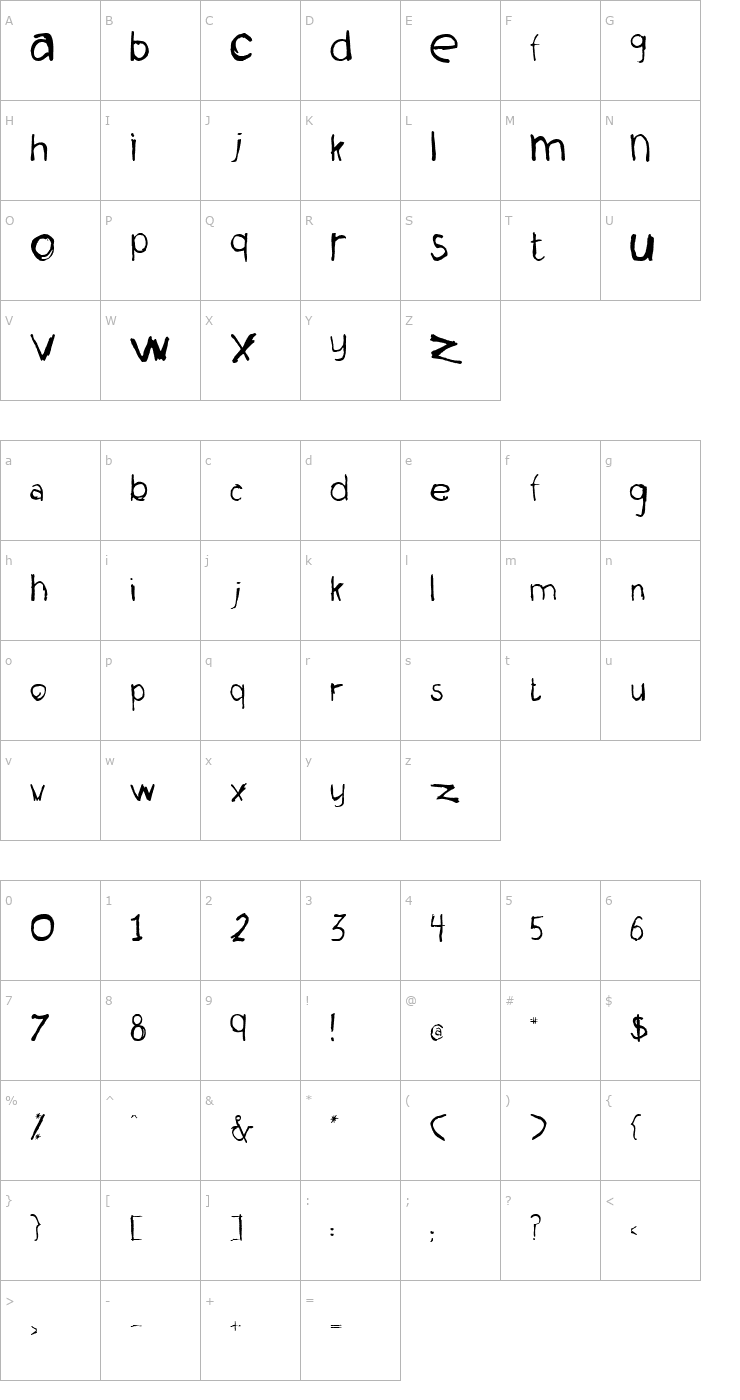 Character Map La Ment Font