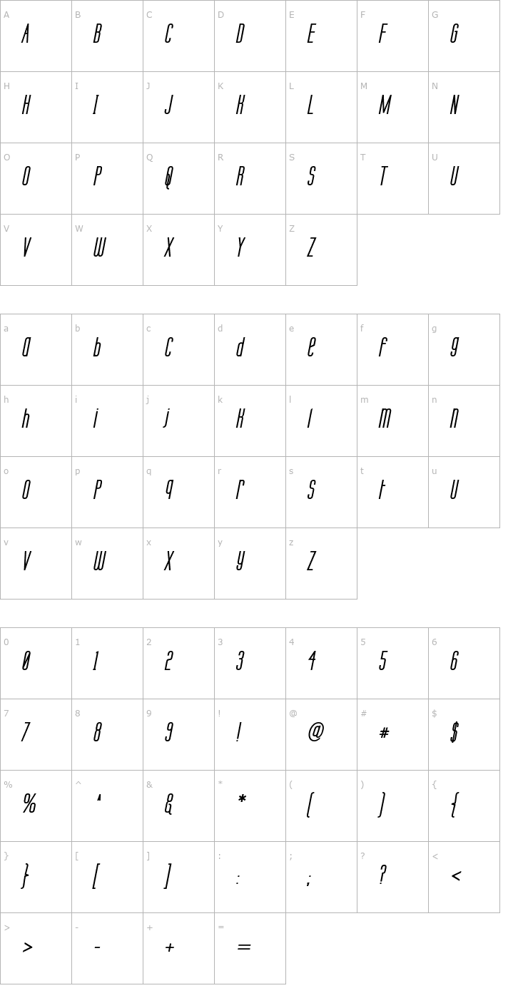 Character Map Labtop Unicase Bold Italic Font