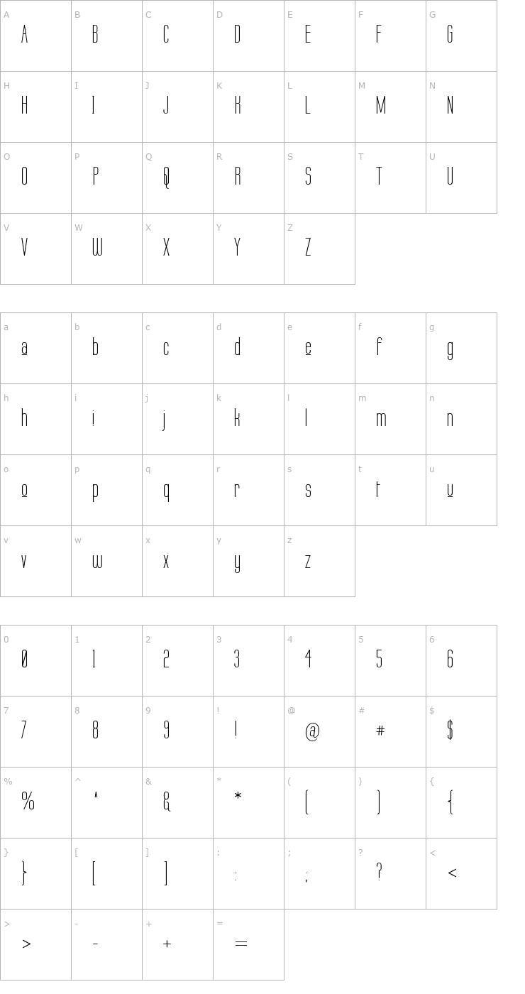 Character Map Labtop Upper Font