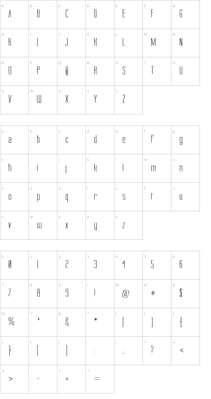 Character Map Labtop Warp 2 Font