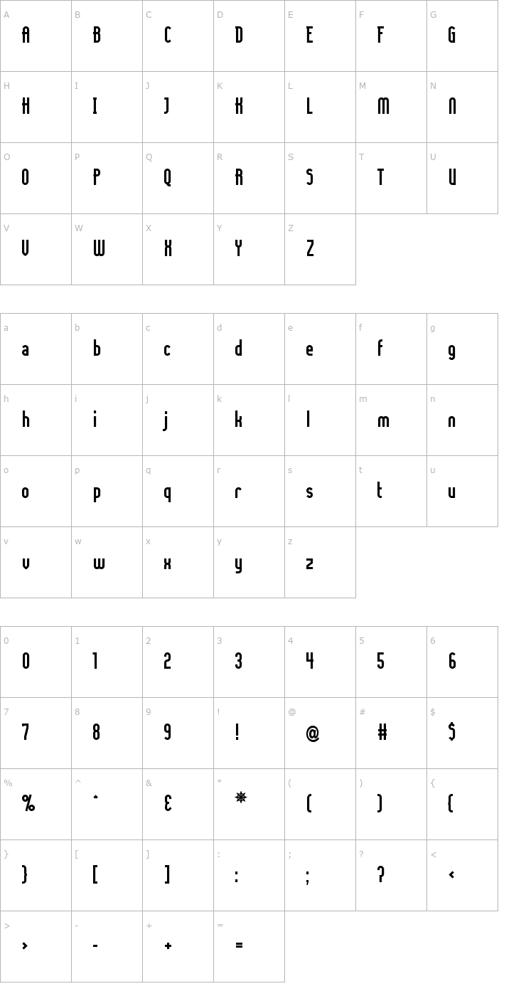 Character Map Lady Ice Bold Font