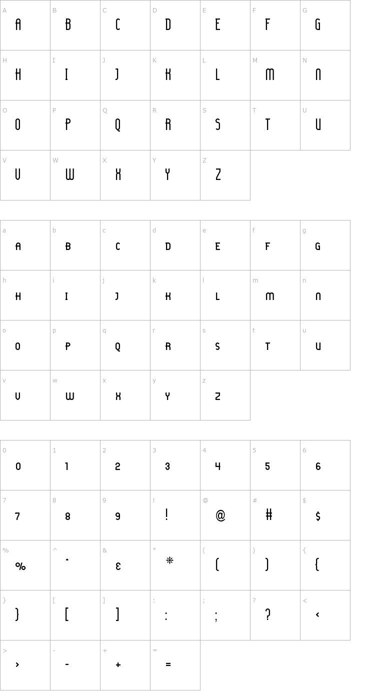 Character Map Lady Ice - Small Caps Font