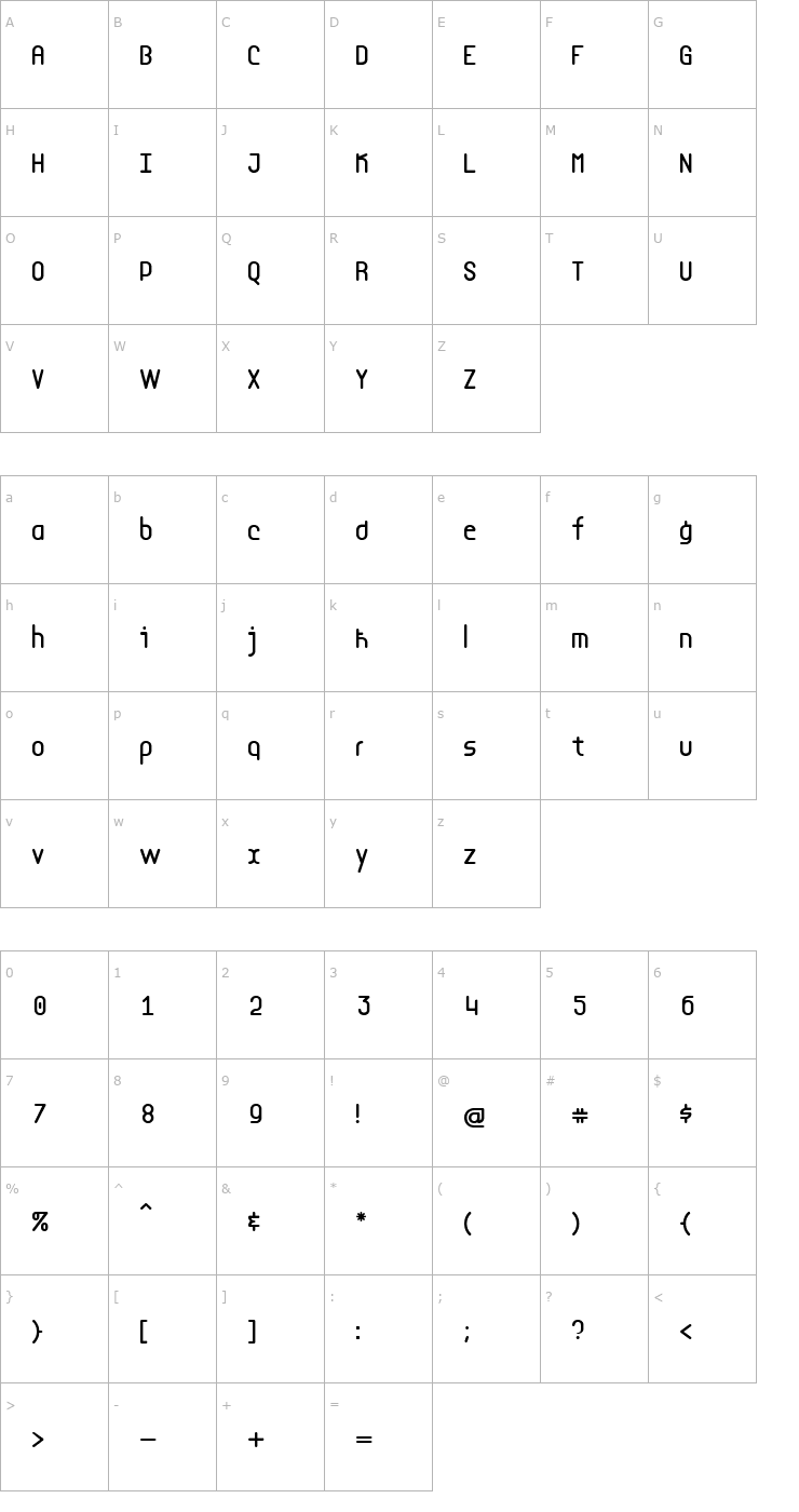 Character Map LAmemoire Normale Font