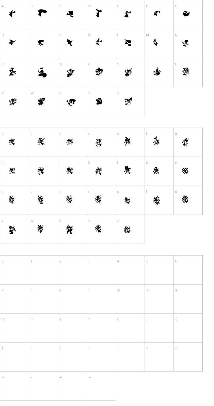 Character Map LaMorte1 Font