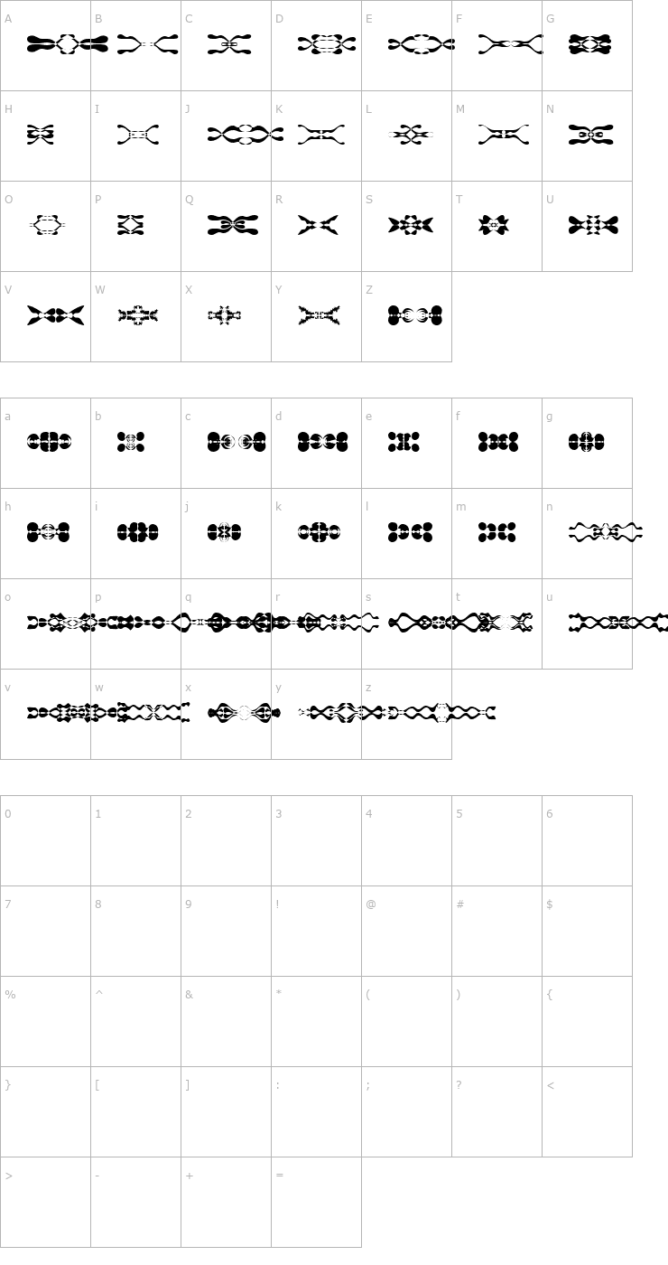 Character Map LaMorte11 Font