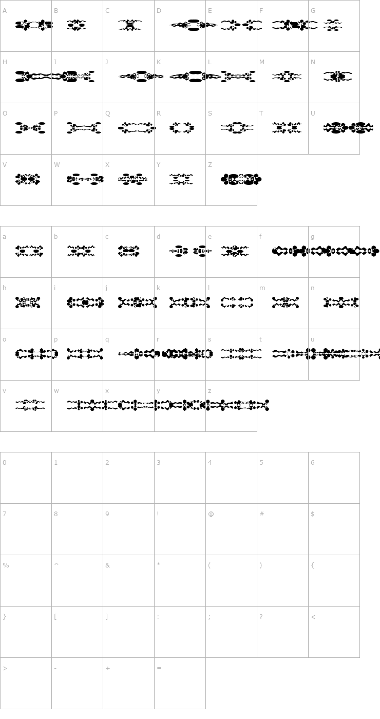 Character Map LaMorte12 Font